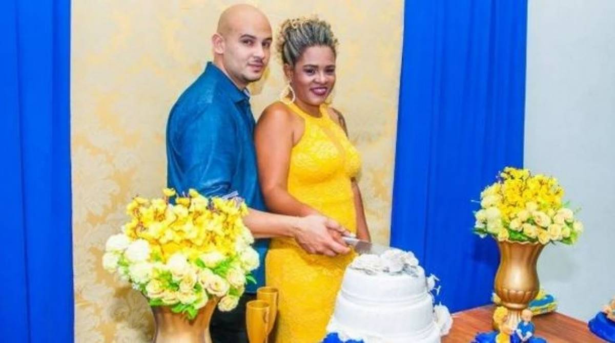 Marlon e Fabiane no dia do casamento: ele mandou matar a mulher e os dois enteados, 28 dias ap&oacute;s cerim&ocirc;nia - Reprodu&ccedil;&atilde;o 