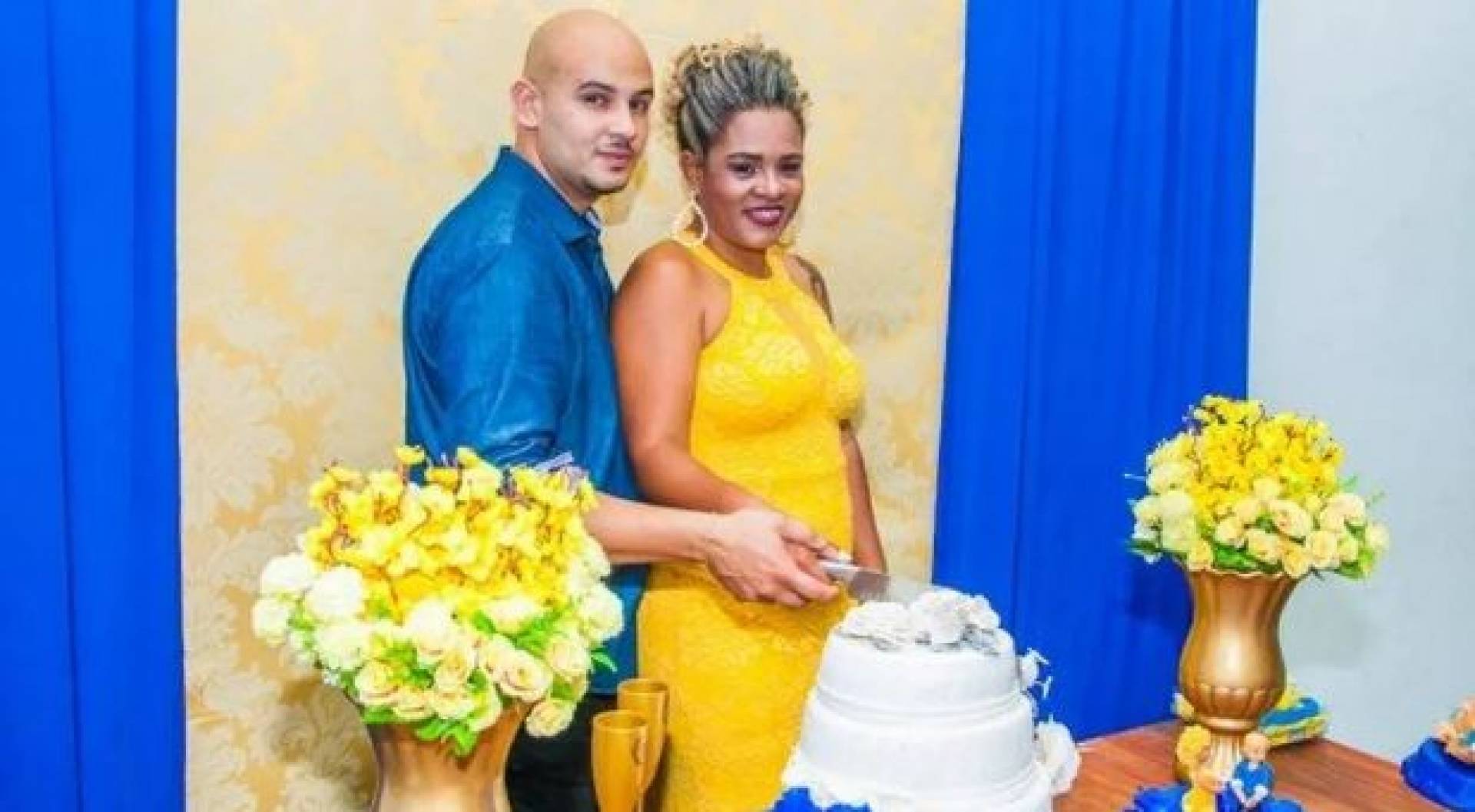 Marlon e Fabiane no dia do casamento: ele mandou matar a mulher e os dois enteados, 28 dias ap&oacute;s cerim&ocirc;nia