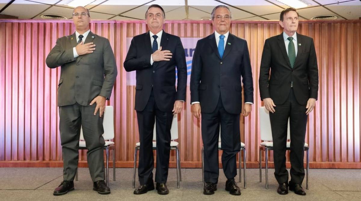 O Presidente da República, Jair Bolsonaro durante Cerimônia de Entrega da Medalha do Mérito Industrial do Estado do Rio de Janeiro