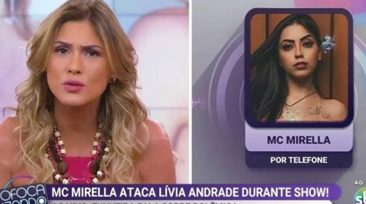 Lívia Andrade e MC Mirella discutem no 'Fofocalizando' - Reprodução Internet