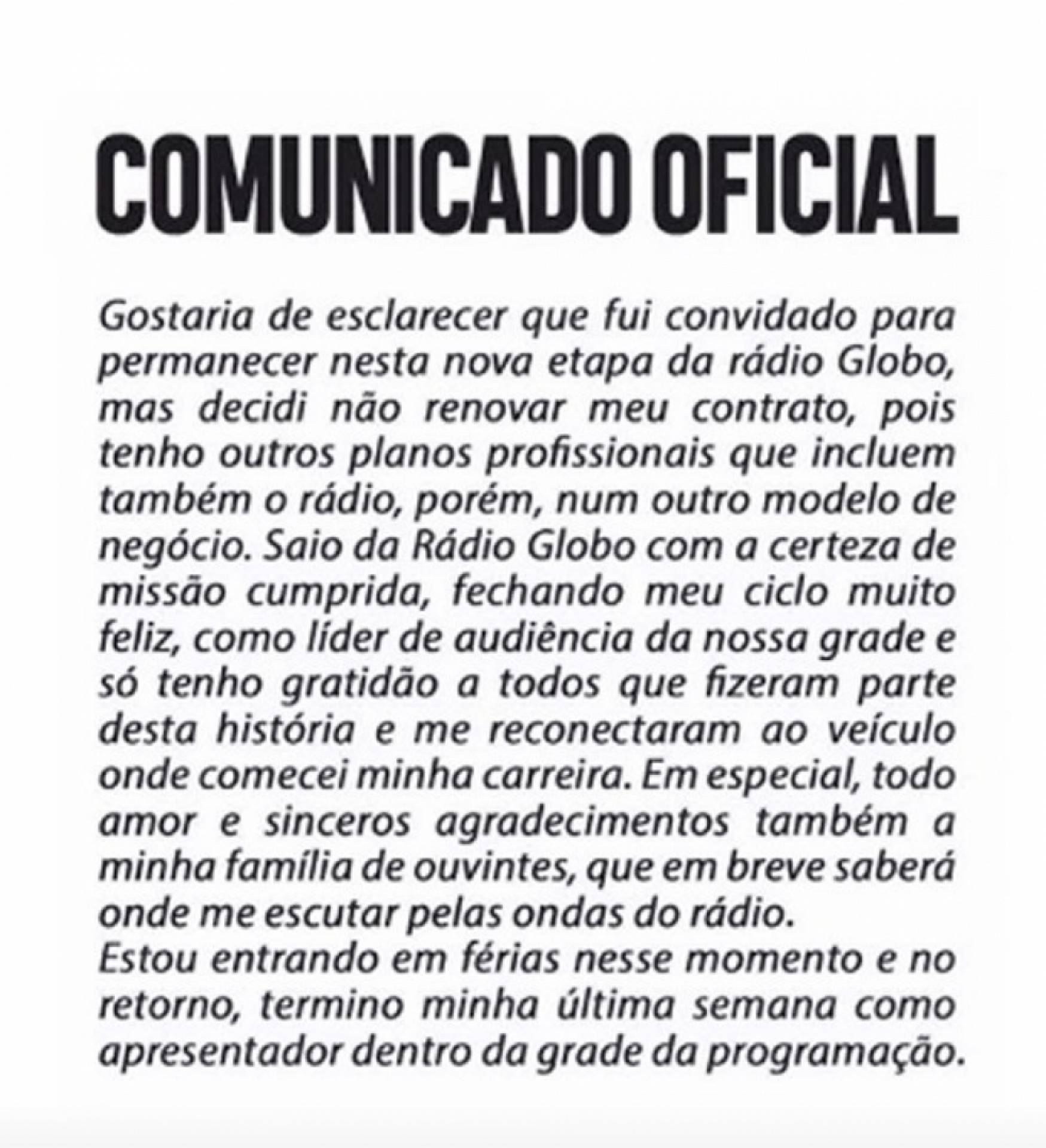 Otaviano Costa fala sobre as mudanças na Rádio Globo