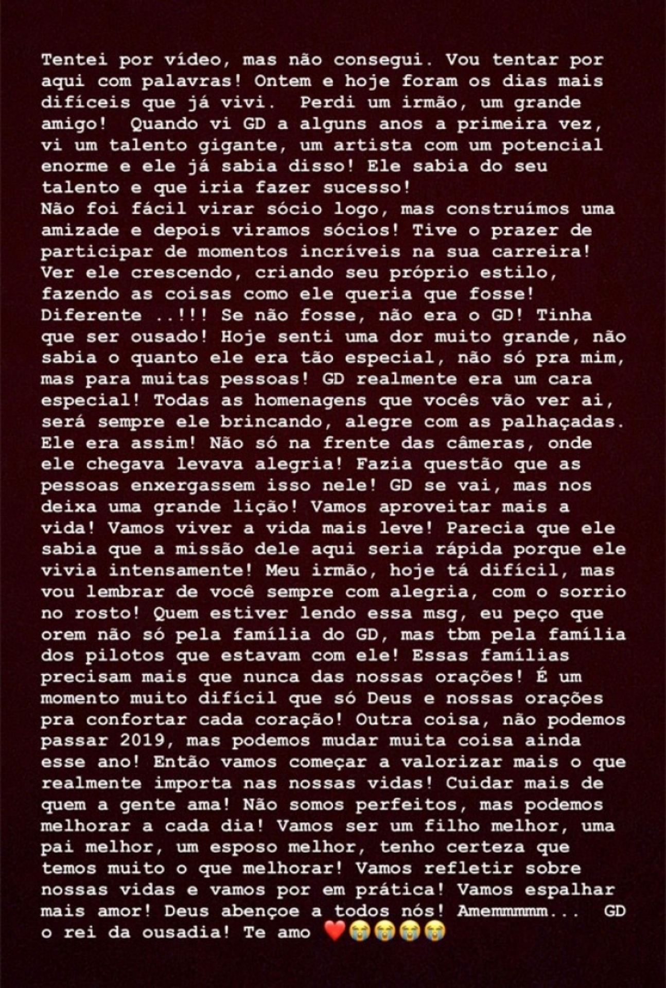 Desabafo de Safadão na internet