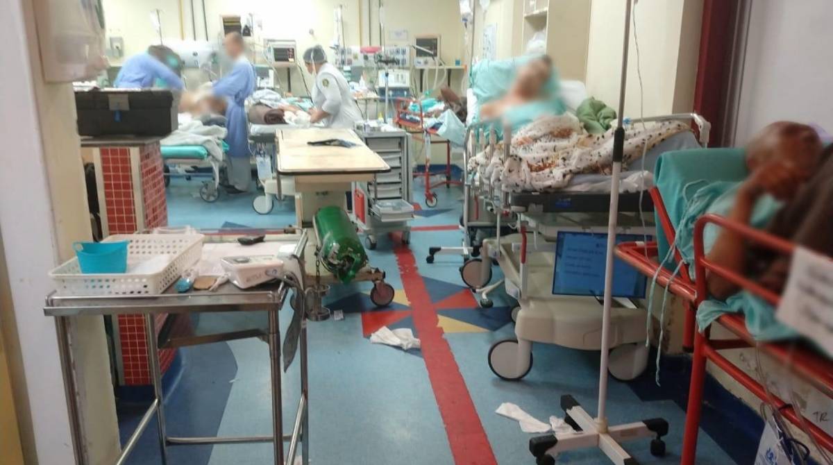 Pacientes em corredores