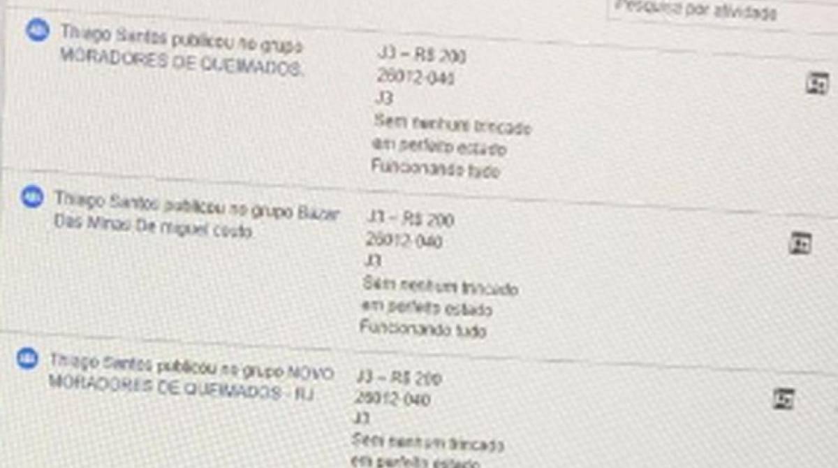 Celular foi divulgado nas redes sociais 