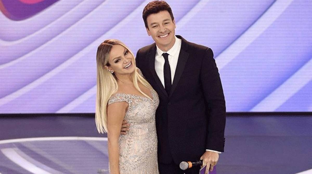 Eliana e Rodrigo Faro nos bastidores do Teleton