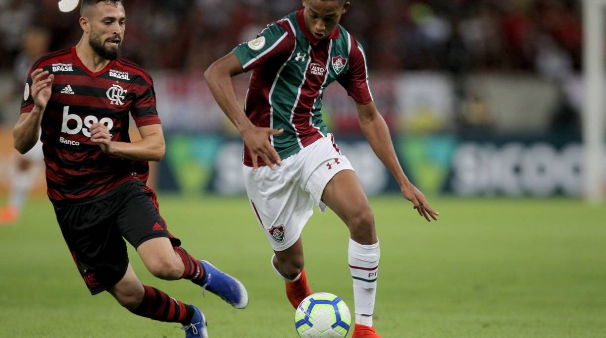 Rio de Janeiro 09/06/2019  Jo&atilde;o Pedro do Fluminense durante partida contra a equipe do Flamengo no est&aacute;dio do Maracana, valido do Campeonato Brasileiro 2019, neste domingo 09. Foto: Luciano Belford/ Ag&ecirc;ncia O Dia.