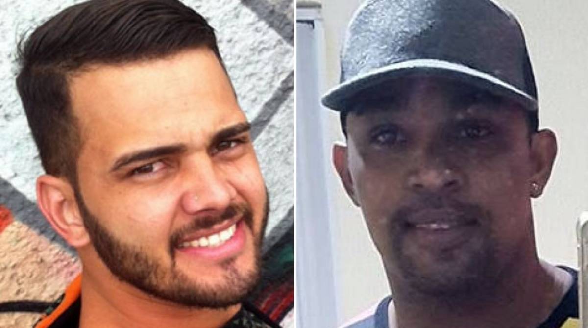 Rodrigo (E) e Jonathan só queriam resgatar o carro enguiçado - fotos reprodução