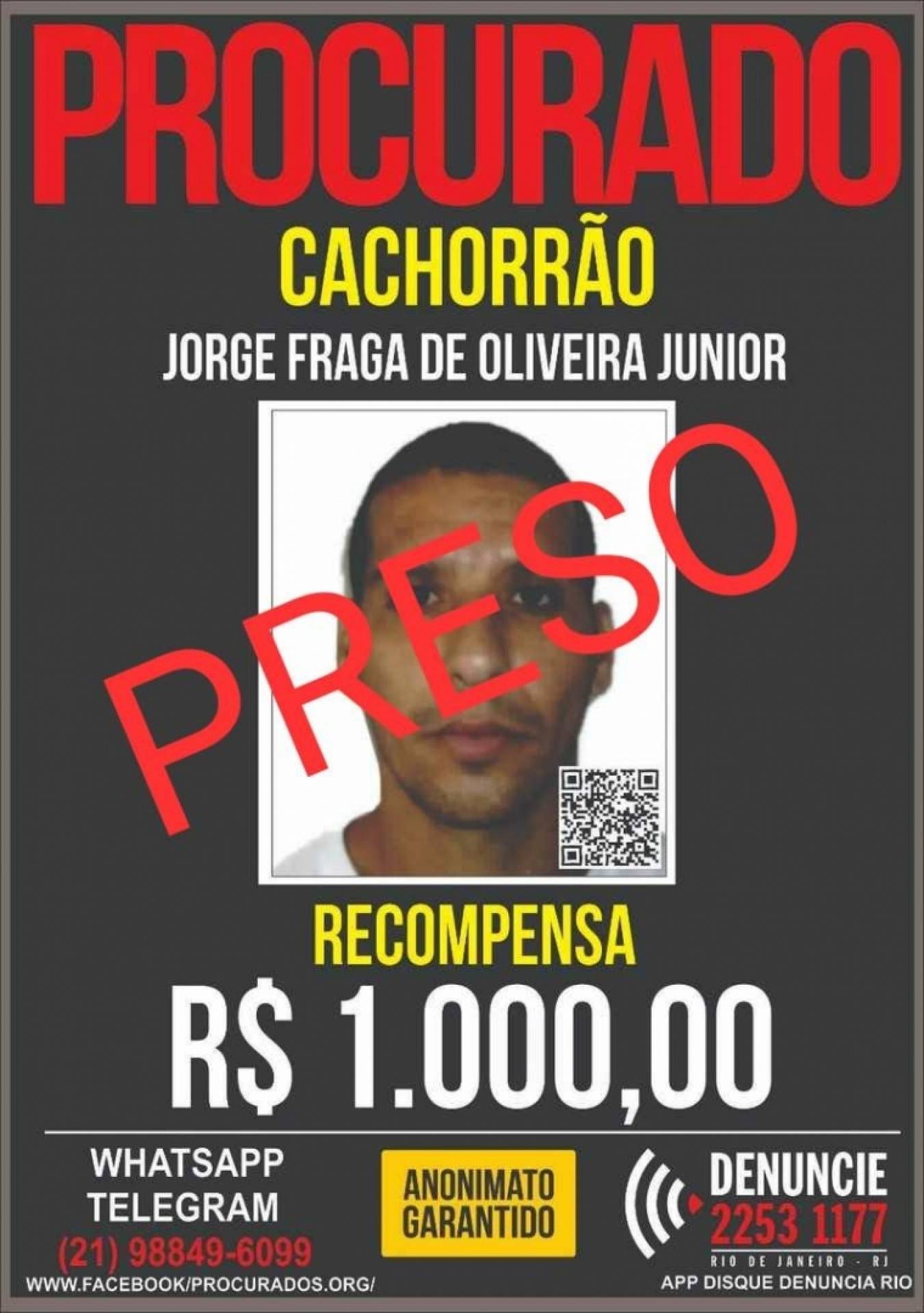 Disque denúncia já chegou a oferecer o valor de R$1 mil por informações que levassem à captura do criminoso - Divulgação / Disque Denúncia