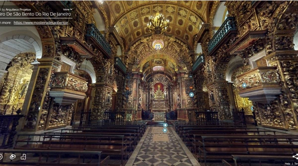 Mosteiro de São Bento: visita digital permite conhecer os detalhes   - Reprodução