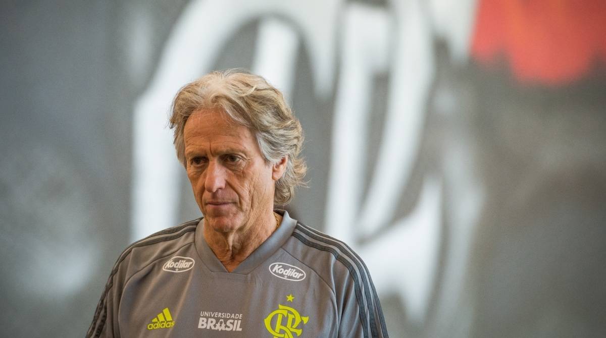 O primeiro treino do técnico Jorge Jesus no Flamengo, no Ninho do Urubu - Alexandre Vidal / Flamengo/ Divulgação