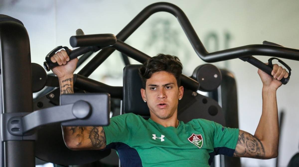 Pedro no treino do Fluminense