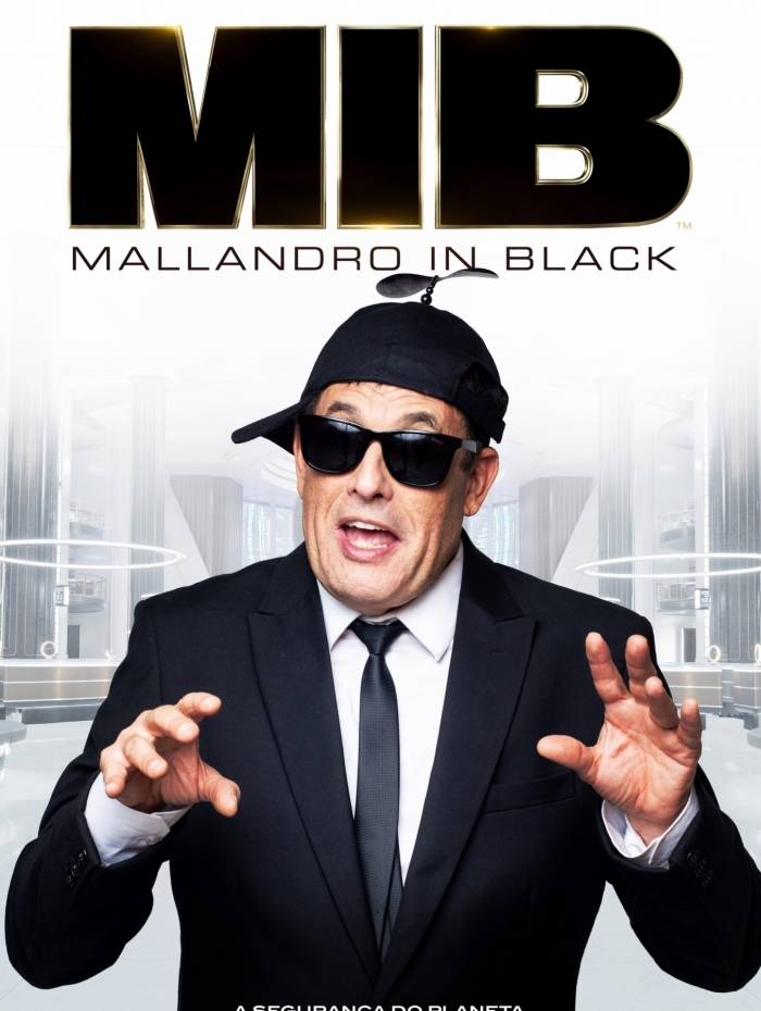 S&eacute;rgio Mallandro no poster de 'MIB - Homens de Preto Internacional'