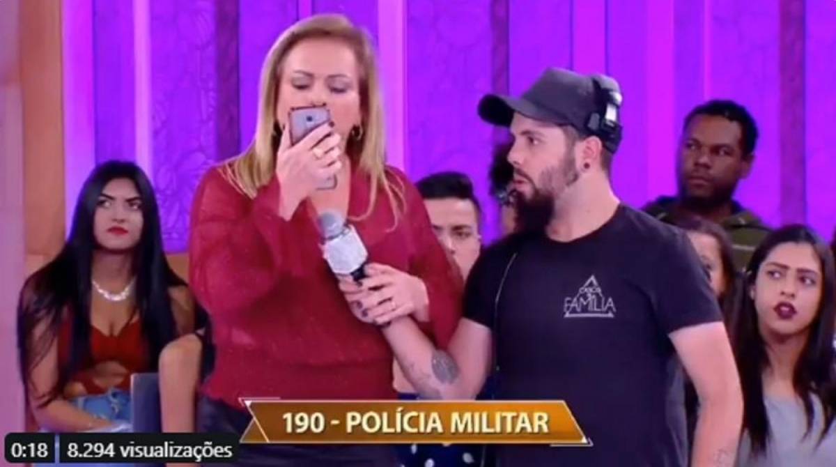 Christina Rocha liga para a polícia ao descobrir que convidado de seu programa agrediu a mulher - Reprodução / SBT