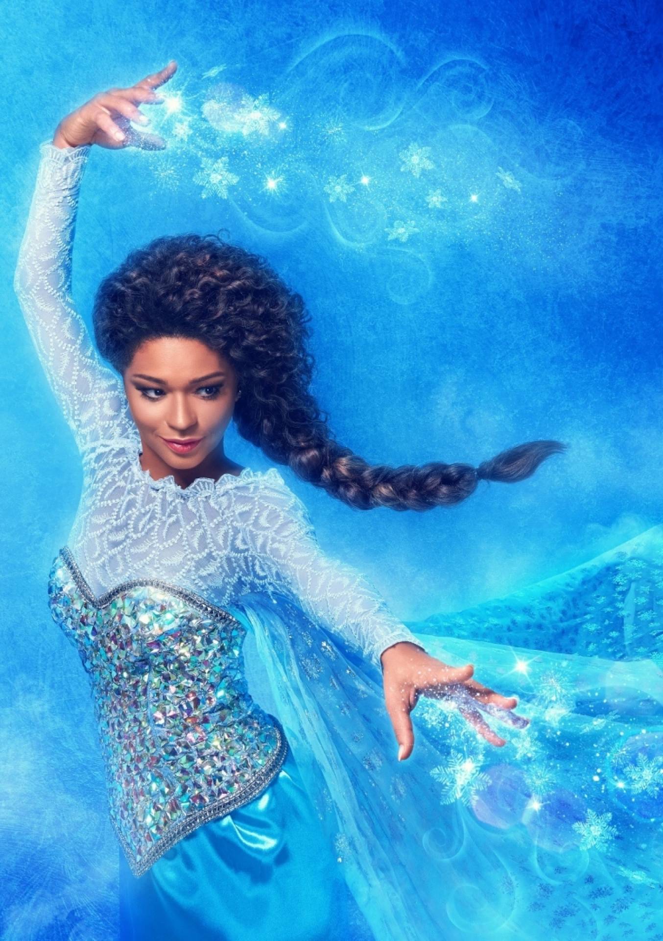 A atriz Juliana Alves como a personagem Frozen. Imagem do Projeto Identidade