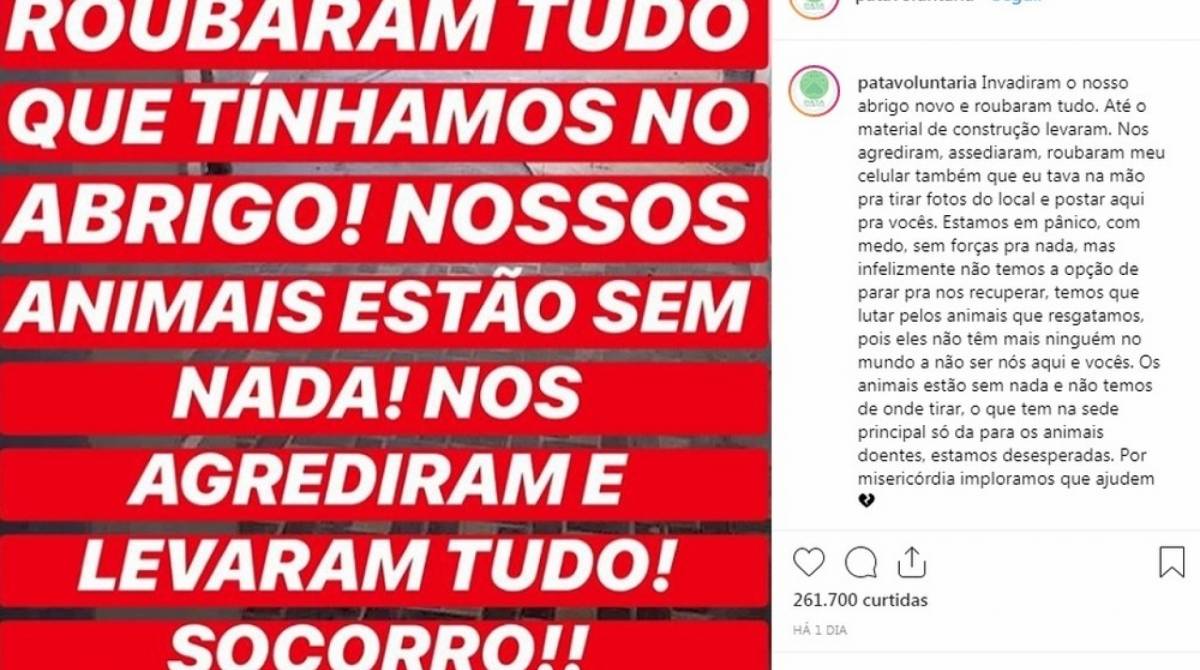 Post no perfil da Pata Volunt&aacute;ria - Reprodu&ccedil;&atilde;o