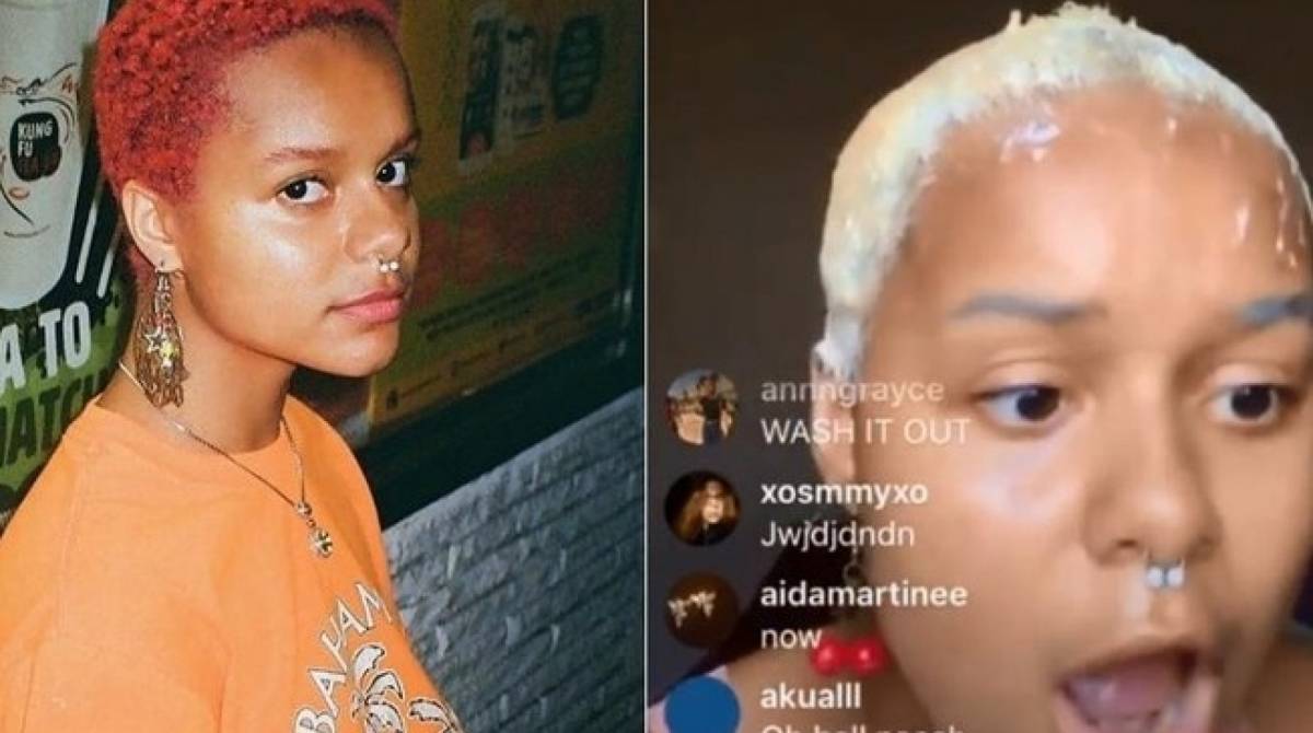 Lori Faith misturou diversas químicas em tutorial de beleza e ficou careca ao vivo - Reprodução