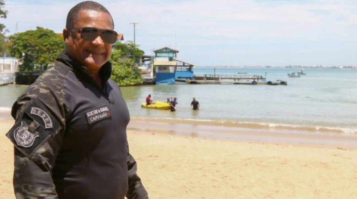 Atual secretário de Segurança Pública de Rio das Ostras, o PM Paulo Fernando Carvalho Gomes, o Carvalhão, foi preso em flagrante em ação do MP - Divulgação