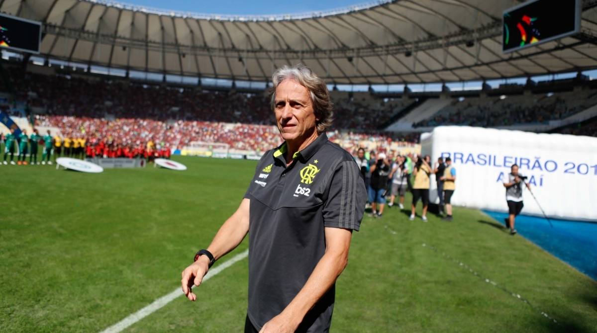 Rio, 14/07/2019, Flamengo x Goias, na foto jorge jesus em seu primeiro jogo no Maracana, Foto de Gilvan de Souza / Agencia O Dia