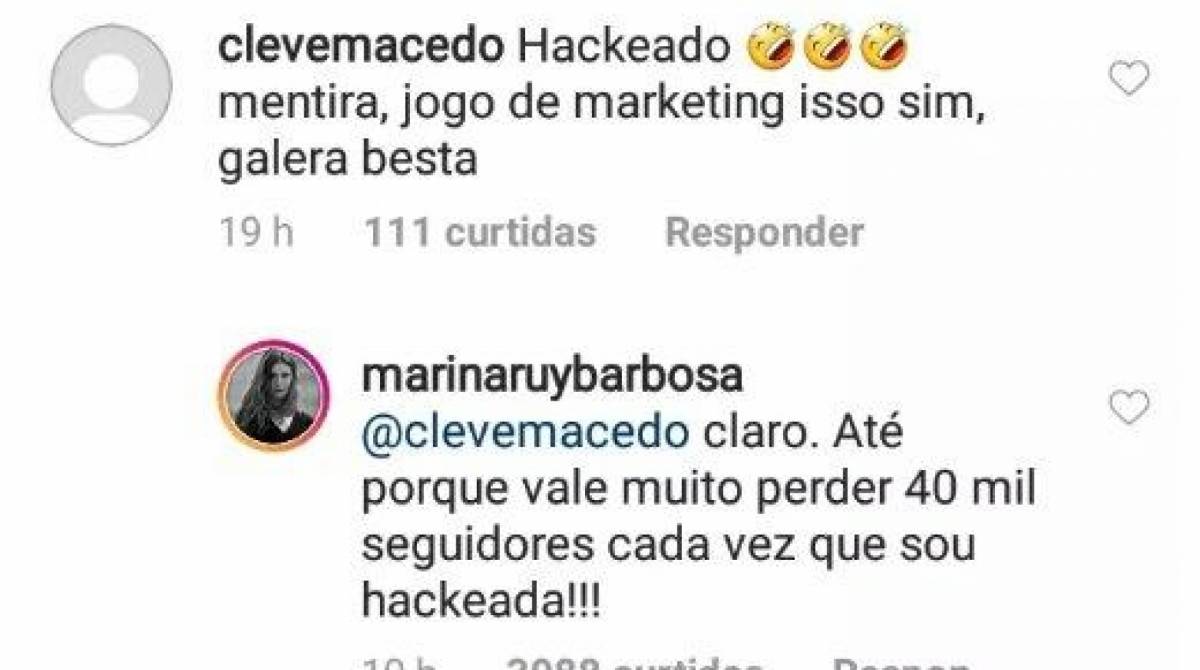 Marina Ruy Barbosa diz que perdeu 40 mil seguidores em cada vez que a conta foi hackeada