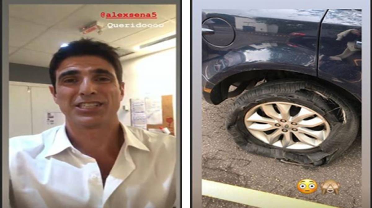 Reynaldo Gianecchini enfrenta sufoco com pneu furado no caminho para o  trabalho