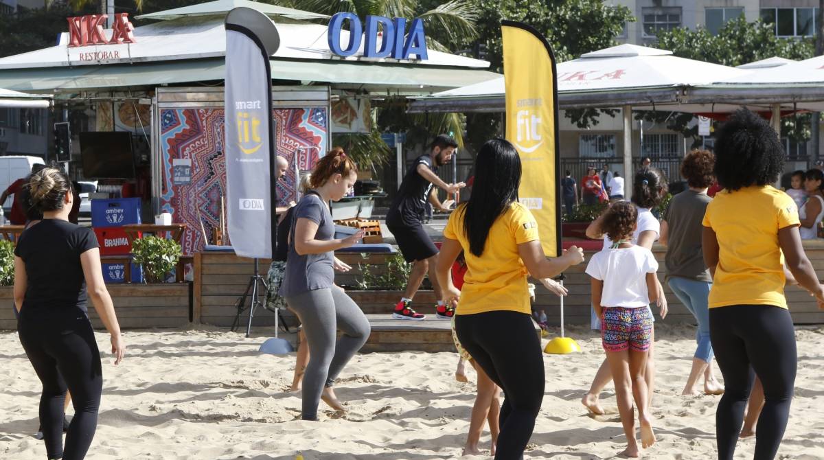 Rio de Janeiro - RJ  - 20/07/2019 - O Dia / Smart Fit - Evento O Dia / Smart Fit, na manha de hoje, na Praia de Copacabana, zona sul do Rio - foto: Reginaldo Pimenta / Agencia O Dia