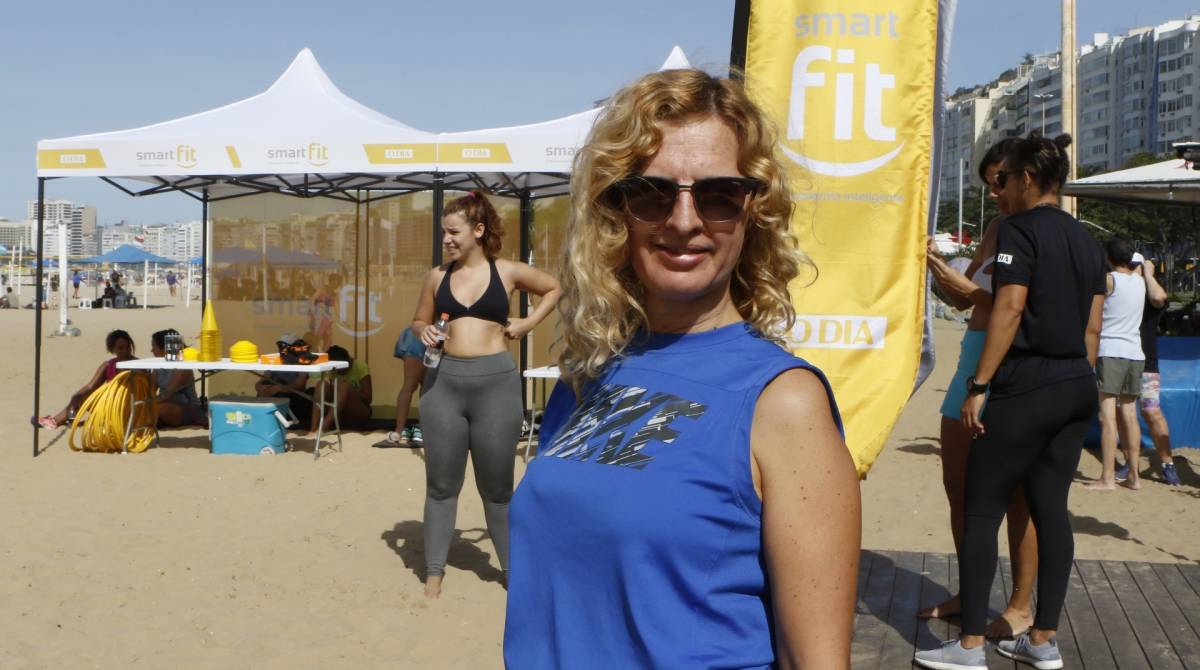 Rio de Janeiro - RJ  - 20/07/2019 - O Dia / Smart Fit - Evento O Dia / Smart Fit, na manha de hoje, na Praia de Copacabana, zona sul do Rio - na foto, Alicia Kokicak -  foto: Reginaldo Pimenta / Agencia O Dia