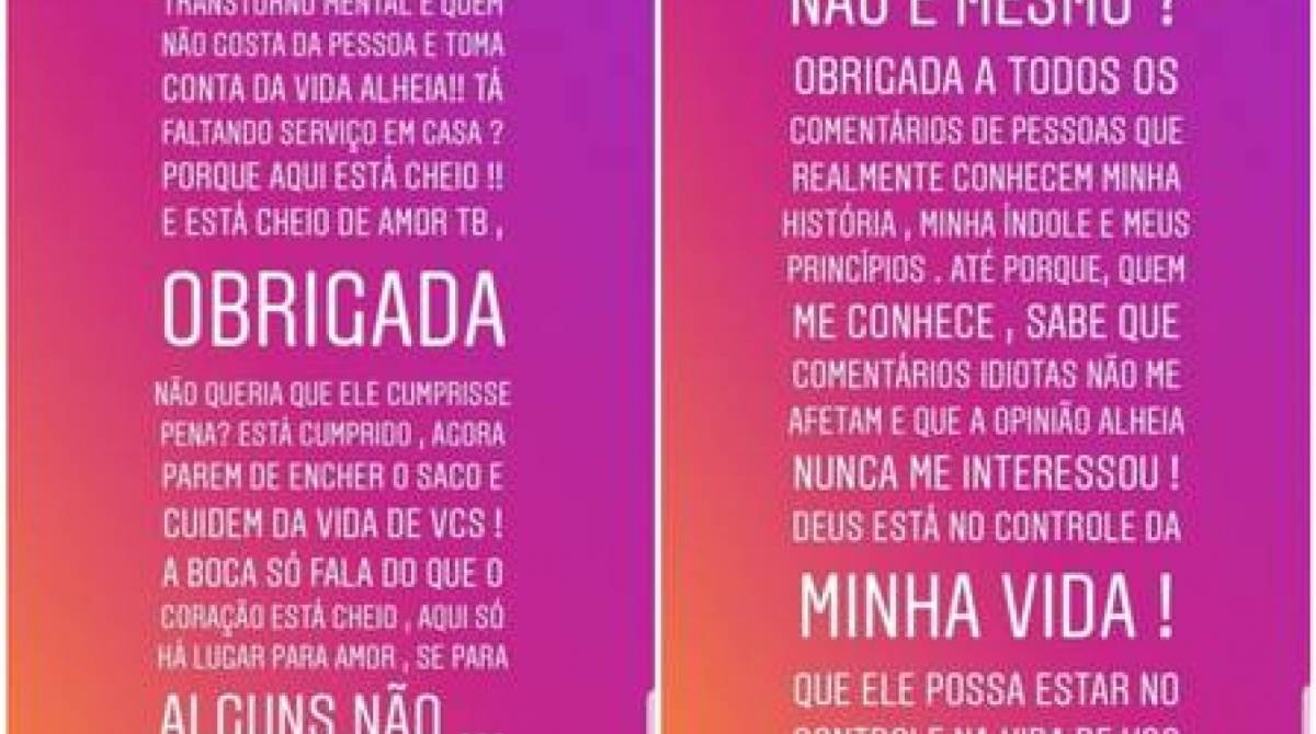 Ingrid Calheiros desabafa nas redes sociais