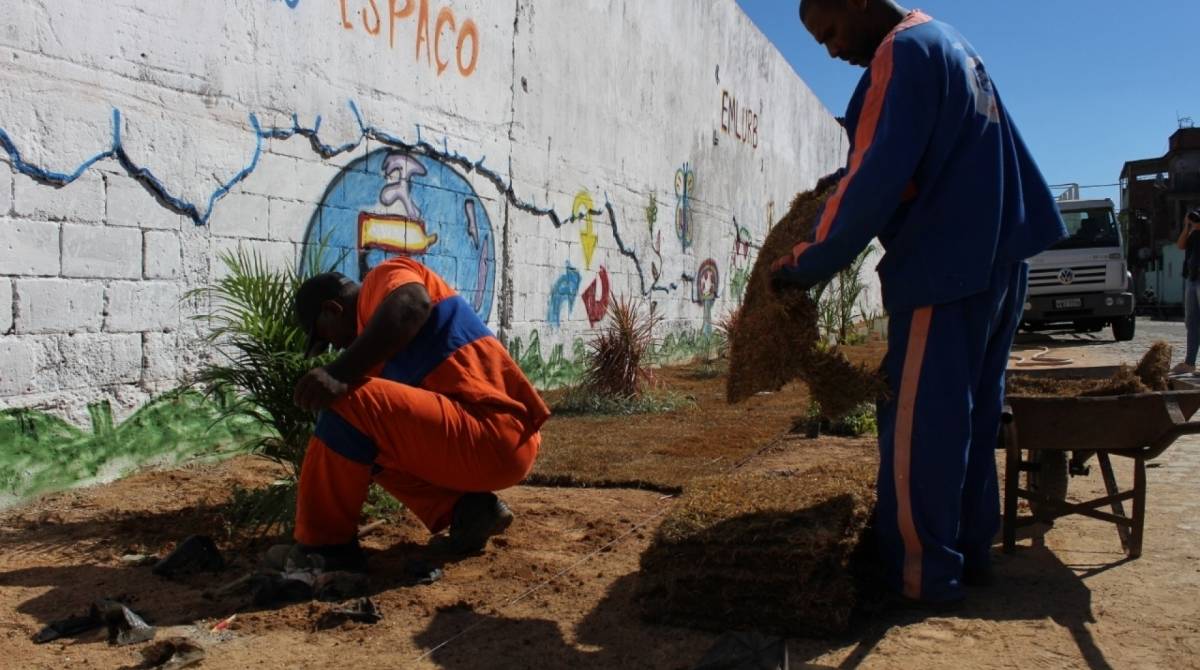 Lixeira transformadas em jardins em Nova Iguaçu