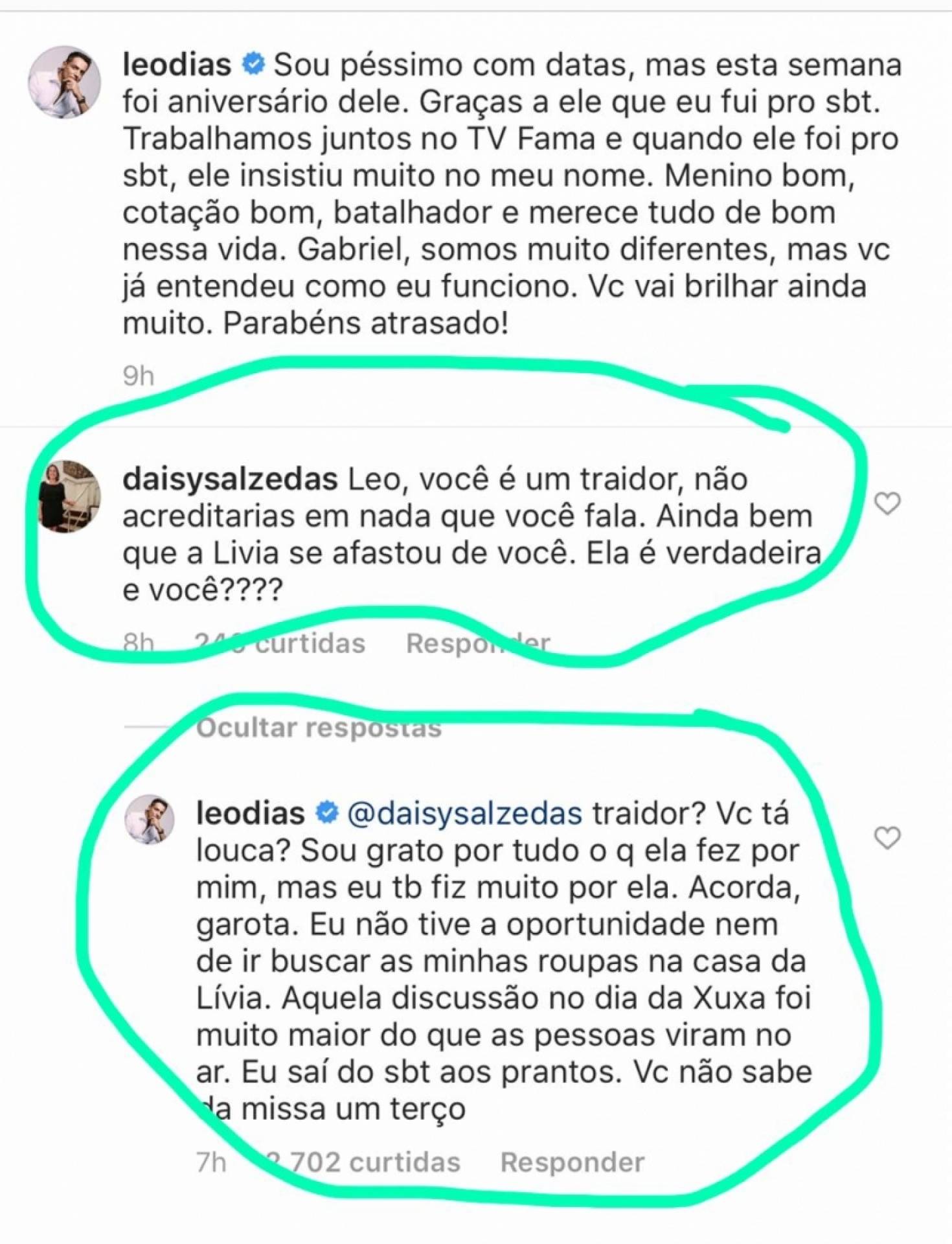 Leo Dias discute com fã de Lívia Andrade nas redes sociais