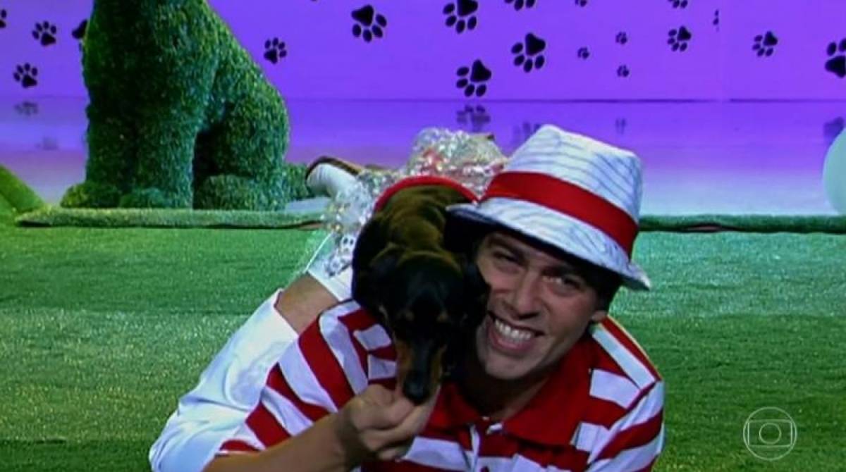Anderson Muller e a cachorrinha Luana na época do 'Cachorrada VIP'