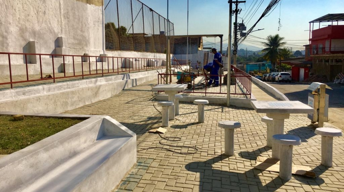 Área de lazer na Prainha está sendo reformada e recebeu nova iluminação com lâmpadas de LED - Leonardo Pereira/SMO