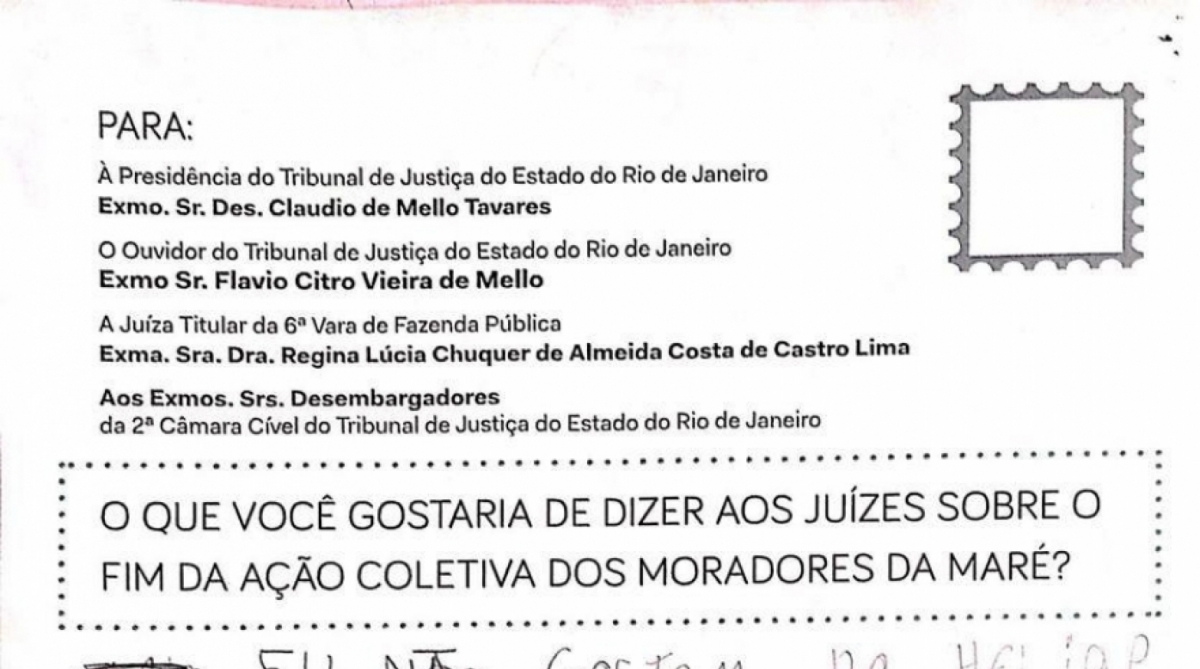 Em cartas, crian&ccedil;as pedem fim da viol&ecirc;ncia na Mar&eacute;. Redes da Mar&eacute;/Divulga&ccedil;&atilde;o - Redes da Mar&eacute;/Divulga&ccedil;&atilde;o