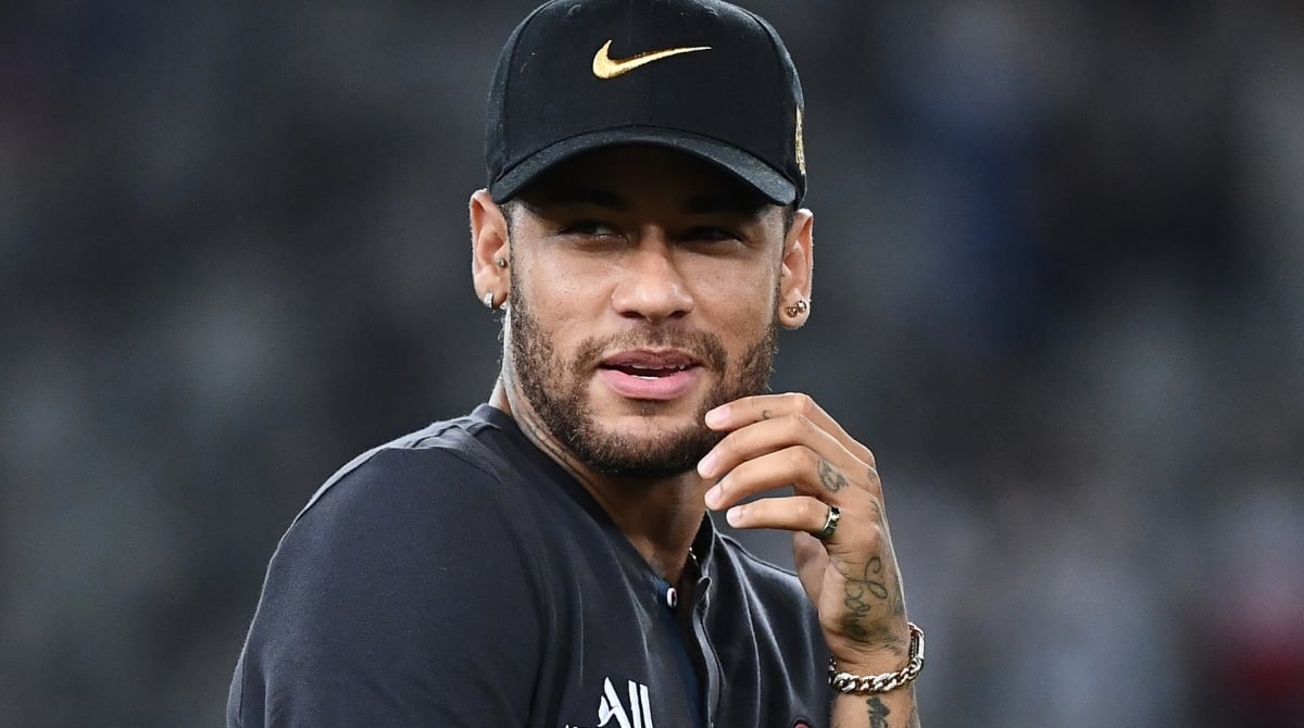 Paris Saint-Germain's Brazilian forward Neymar reacts at the end of the French Trophy of Champions football match between Paris Saint-Germain (PSG) and Rennes (SRFC) at the Shenzhen Universiade stadium on August 3, 2019. - Representatives of FC Barcelona went on August 13, 2019 to France to discuss with those of Paris of a possible return to Bar - AFP