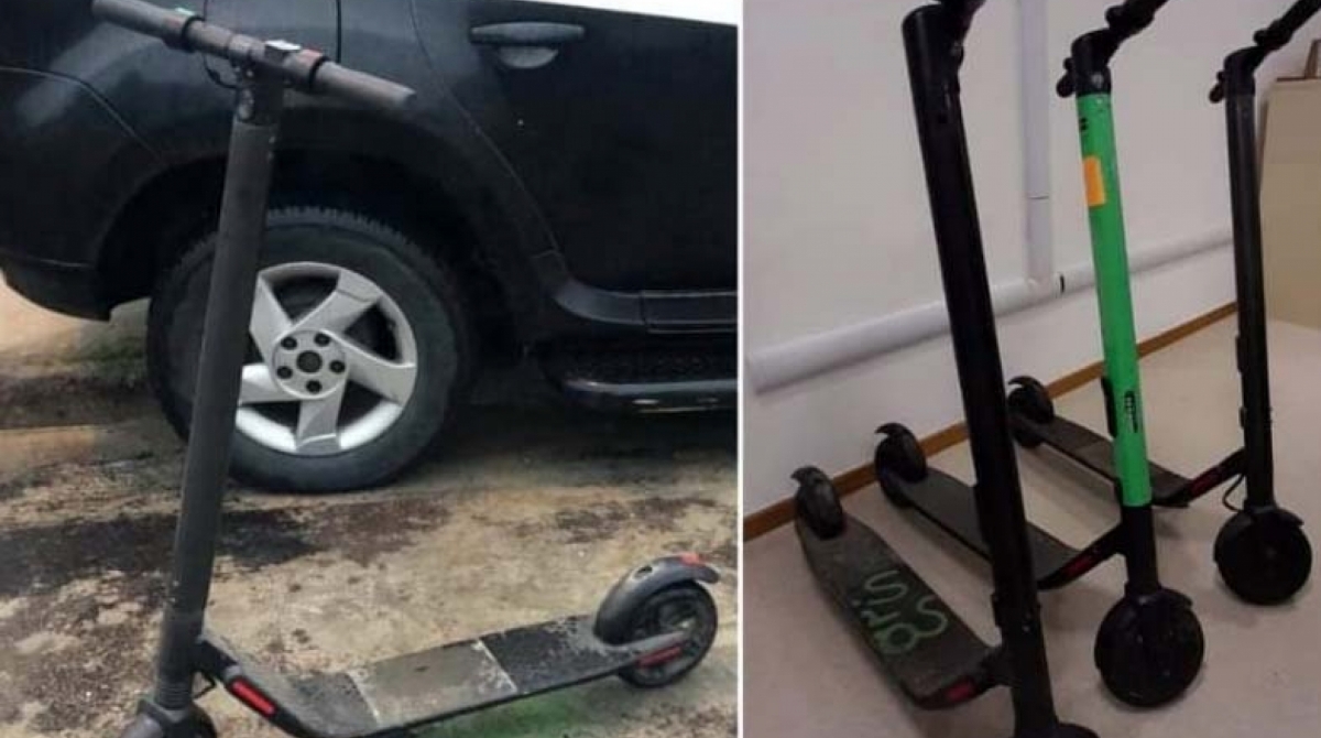 Patinetes estavam na comunidade Danon, em Nova Iguaçu - Divulgação / Polícia Civil