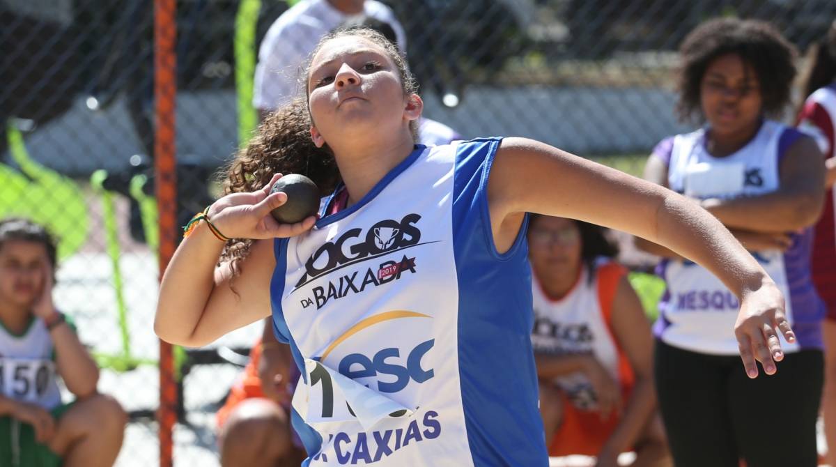 Rio,18/08/2019-NOVA IGUAÇU-BAIXADA-Comercial; XXII Jogos da Baixada, Arremesso de peso feminino sub 14.Foto: Cléber Mendes/Agência O Dia