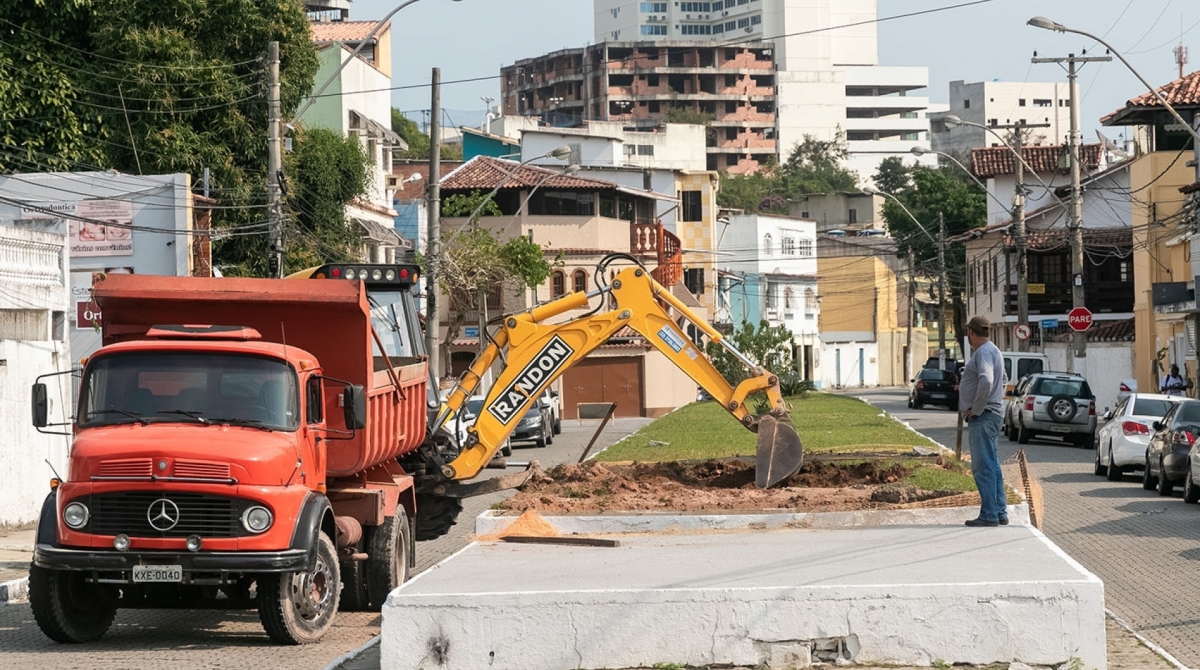 Início das osbras de reforma do canal da avenida dos Jesuítas, em Imbetiba. Macaé/RJ. Data: 19/08/2019. Foto: Rui Porto Filho