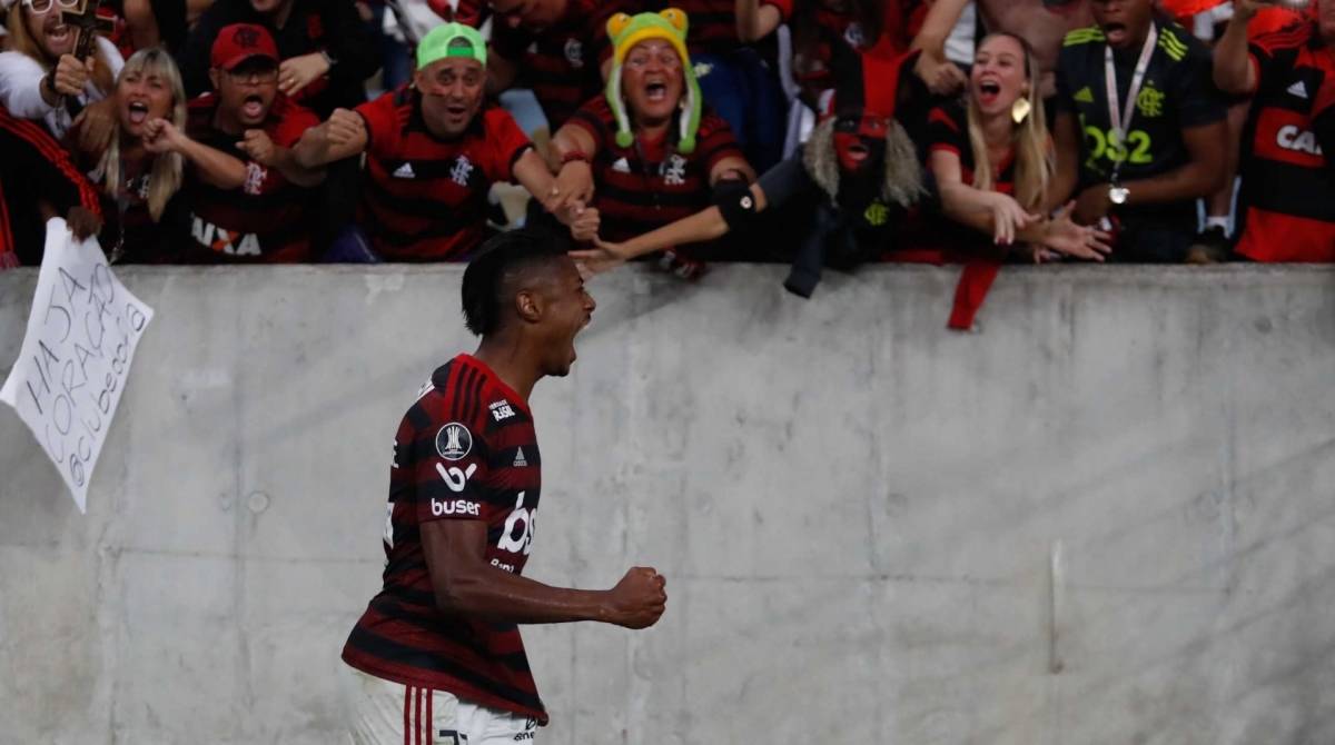 Rio, 21/08/2019, Ta&ccedil;a Libertadores, quartas de final entre Flamengo x Internacional. Na foto, gol do Bruno Henrique. Foto de Gilvan de Souza/Ag&ecirc;ncia O Dia - Gilvan de Souza/Ag&ecirc;ncia O Dia