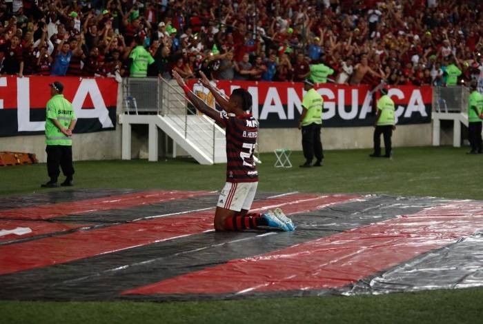 Rio, 21/08/2019, Taça Libertadores quartas de final entre Flamengo x Internacional, na foto gol do bruno henrique, Foto de Gilvan de Souza / Agencia O Dia