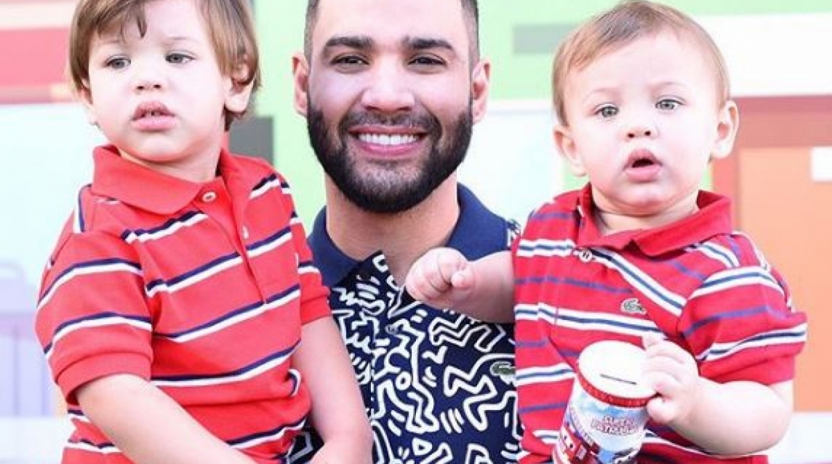 Gusttavo Lima e os dois filhos, Samuel e Gabriel - Reprodução/Instagram