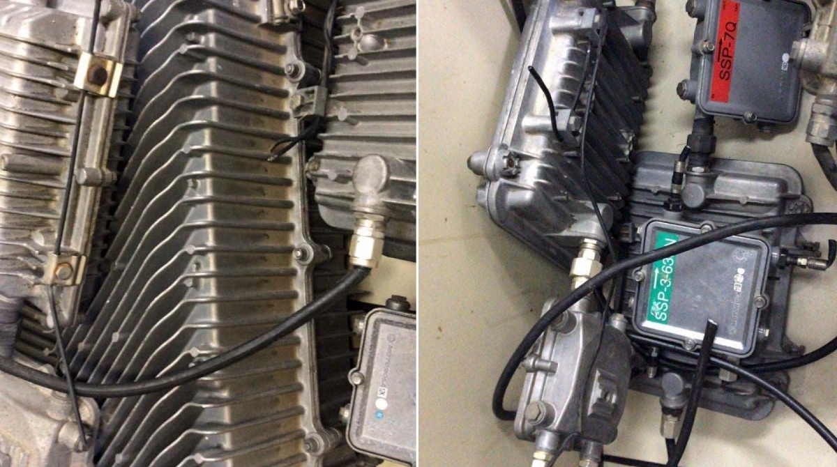 Central clandestina de distribuição de TV a cabo e sinal de Internet