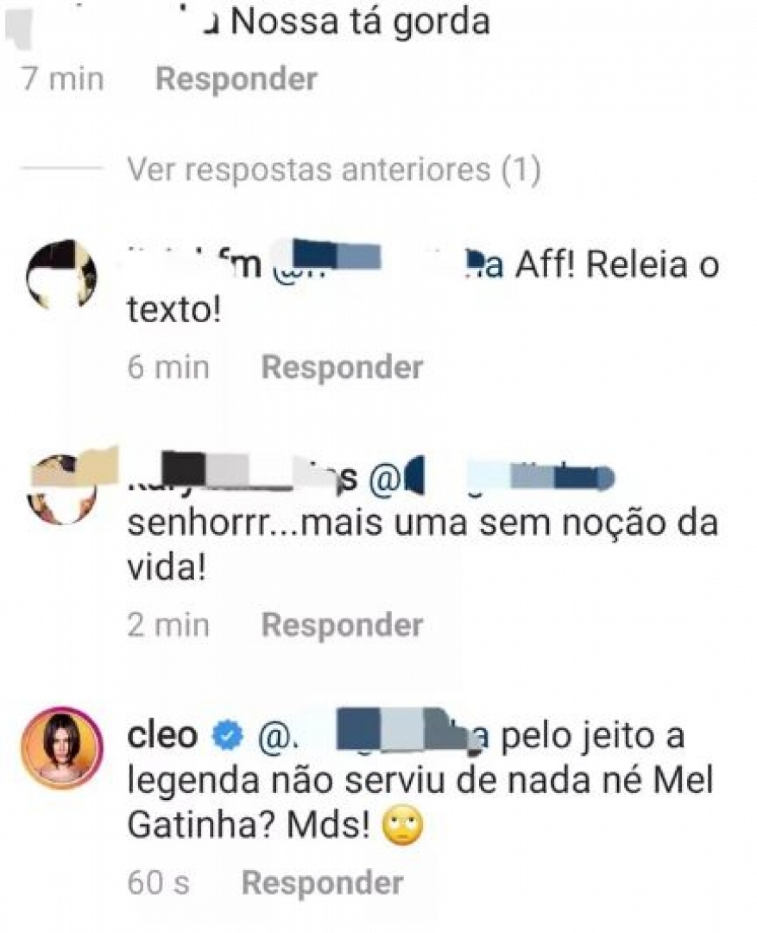 Cleo rebate críticas em postagem sobre empoderamento
