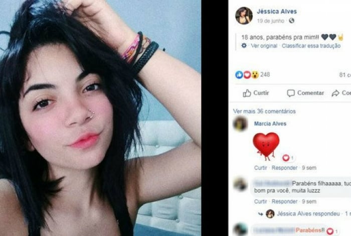 Jéssica do Nascimento Alves, de 18 anos, foi morta com um golpe mata-leão