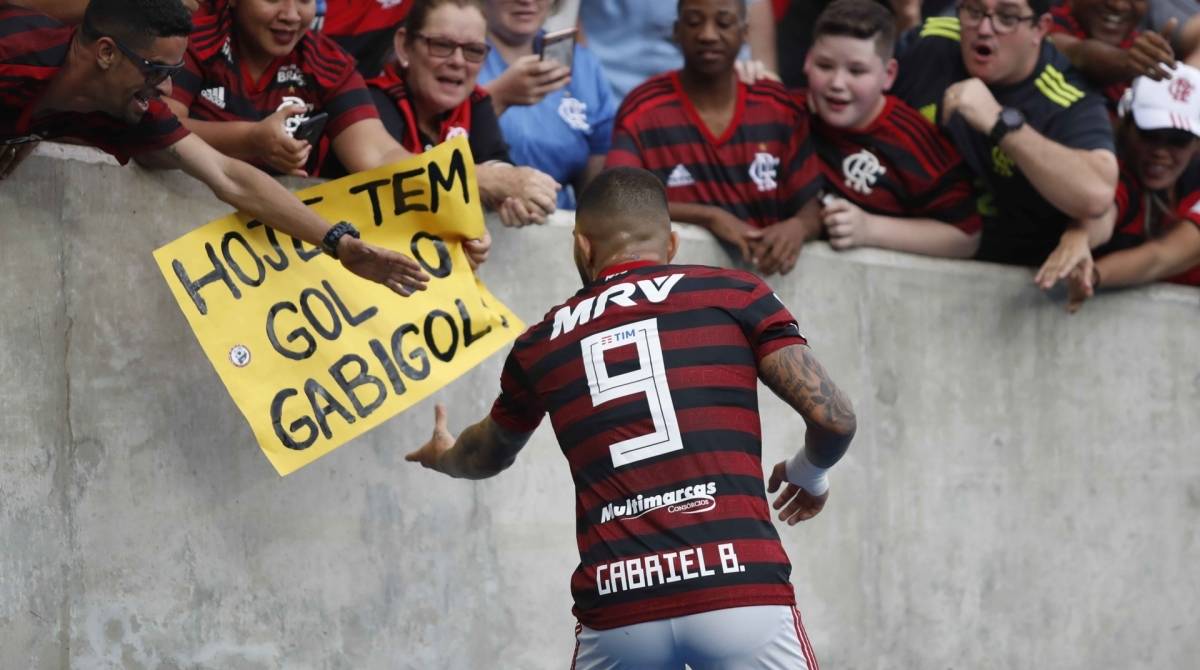 Rio, 01/09/2019, Campeonato Brasileiro jogo valido pela 17 rodada entre Flamengo x Palmeiras, na gol do Gabigol, Foto de Gilvan de Souza / Agencia O Dia