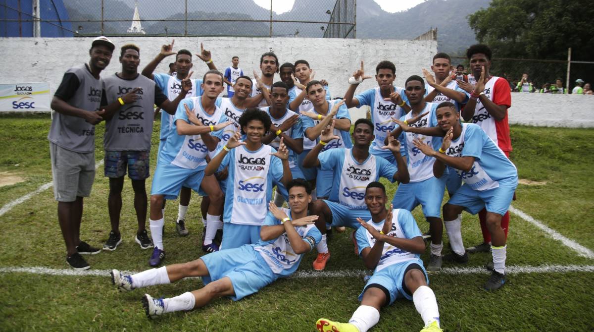 Rio,01/09/2019 - Magé. Baixada. Comercial. XXII Jogos da Baixada. Futebol de campo masculino sub 17. Equipe Guapimirim.Foto: Fernanda Dias / Agência O Dia.