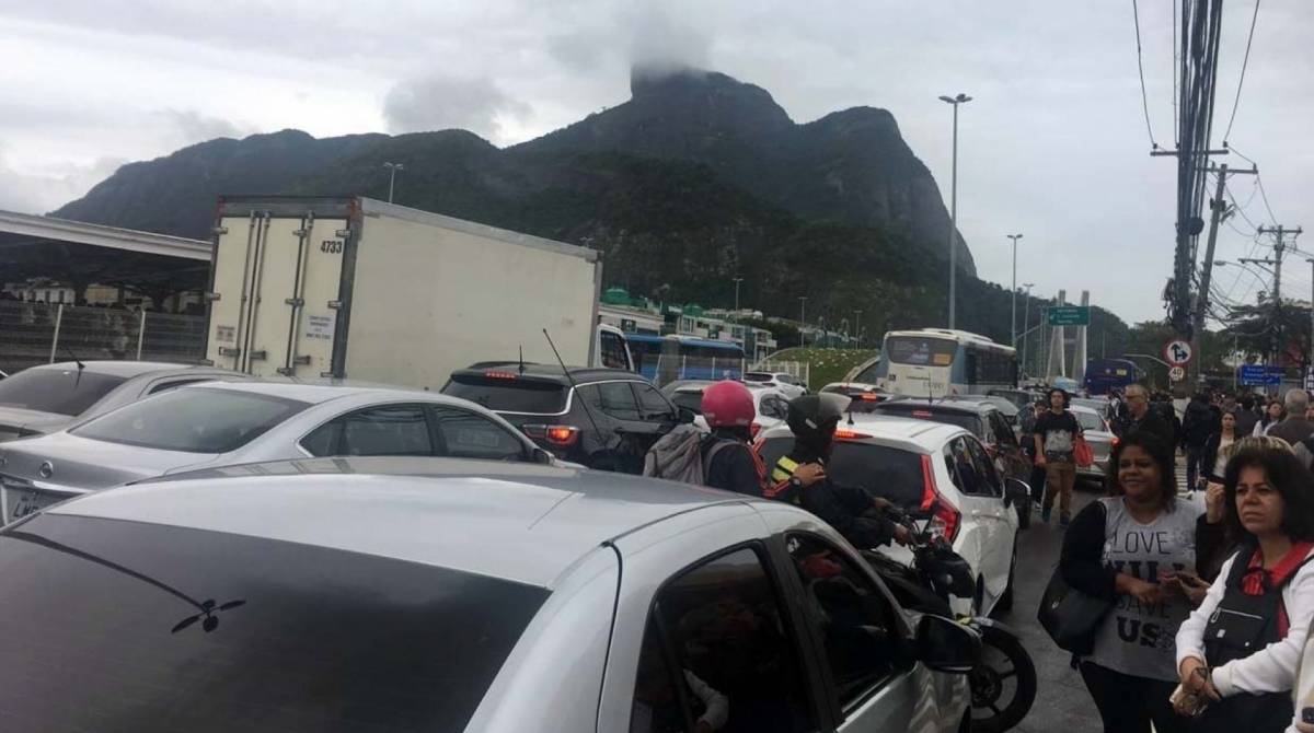 O trânsito na região ficou bem congestionado