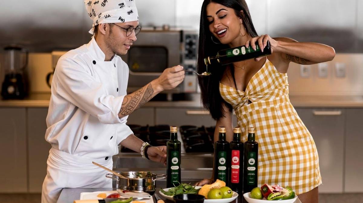 Aline Riscado grava propaganda do azeite Royal  - Azeite Royal/ Palmer Assessoria de Comunicação