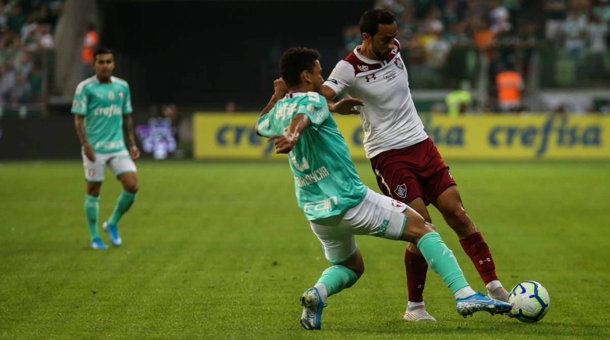 São Paulo - 10/09/2019 - Allianz Parque..Fluminense enfrenta o Palmeiras esta noite em São Paulo pela 18ª .rodada do Campeonato Brasileiro 2019..FOTO: LUCAS MERÇON/ FLUMINENSE F.C. . .IMPORTANTE: Imagem destinada ao autor, seu uso comercial está .vetado incondicionalmente por seu autor .É obrigatório mencionar o .nome do autor ou usar a imagem....IMPORTANT: Image intended for creator. Commercial use is prohibited .unconditionally by its author. It is mandatory to mention the name of the .author or use the image....IMPORTANTE: Imágen para uso solamente ao autor. El uso comercial .es prohibido por su autor. És mandatório mencionar el nombre del .autor ao usar el imágen.