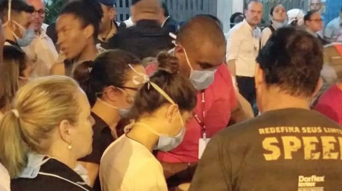 Glauber Amancio, diretor do Coren RJ, participou do salvamento de pacientes no incêndio do Hospital Badim, no Maracanã, Zona Norte do Rio  - Reprodução/ Coren RJ