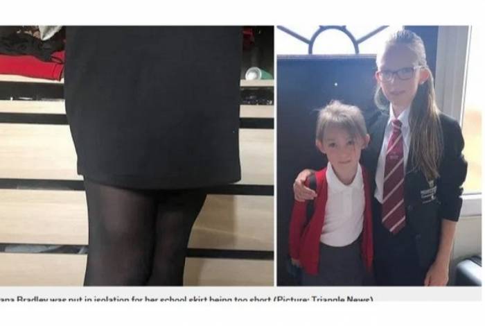 Ilana Bradley, de 12 anos, estava no primeiro dia de aulas e precisou ser retirada da sala por causa da 'saia muito curta'