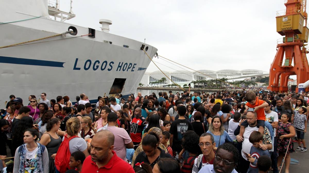 Rio de Janeiro - 21/09/2019 - O Logos Hope, a maior livraria flutuante do mundo, atracou na Zona Portuária do Rio de Janeiro nesta quinta-feira. Foto: Luciano Belford/Agencia O Dia